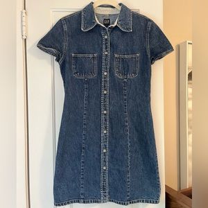 1990s/Y2K Gap Snap Button Mini Dress